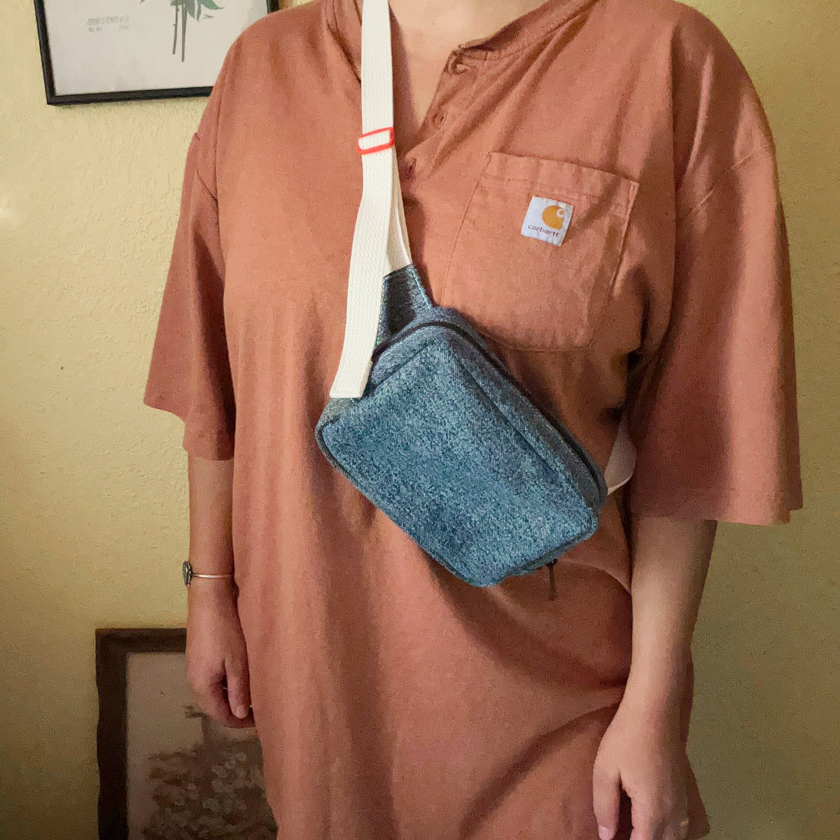 Vintage Denim Mini Crossbody Bag