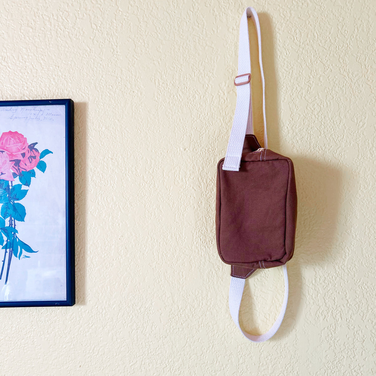 Brown Canvas Mini Crossbody