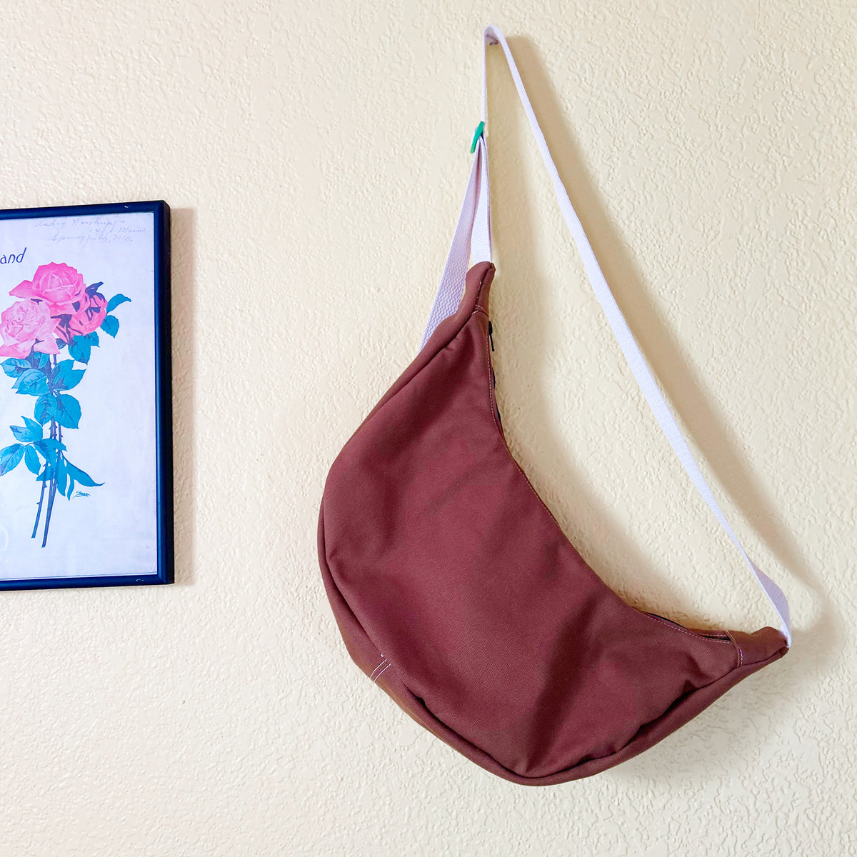 Brown Canvas Moon Bag